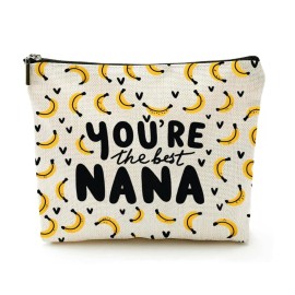 Leartoflife Nana Gift Nana Makeup Bag Grandma Gift Nana Zipper Pouch Funny Nana Makeup Bag Bananas Theme Gift Grandma Cosmetic Bag Grandma Gifts for Mothers Day