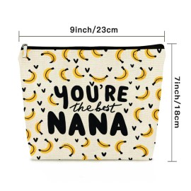 Leartoflife Nana Gift Nana Makeup Bag Grandma Gift Nana Zipper Pouch Funny Nana Makeup Bag Bananas Theme Gift Grandma Cosmetic Bag Grandma Gifts for Mothers Day