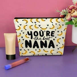 Leartoflife Nana Gift Nana Makeup Bag Grandma Gift Nana Zipper Pouch Funny Nana Makeup Bag Bananas Theme Gift Grandma Cosmetic Bag Grandma Gifts for Mothers Day