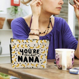 Leartoflife Nana Gift Nana Makeup Bag Grandma Gift Nana Zipper Pouch Funny Nana Makeup Bag Bananas Theme Gift Grandma Cosmetic Bag Grandma Gifts for Mothers Day