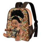 Nice2you Black Baby Doll in Take Along Backpack Carrier, 10in American African Girl Doll for Toddlers and Kids Aged 1-3 2 4 5 Year Old, Backpack for Baby Doll Accessories Storage