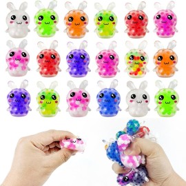 Holydeck 24 Pack Prefilled Easter Eggs with Squeeze Toys, Multicolored Easter Stress Balls, Great for Adult Easter Basket Stuffers and Party Favors