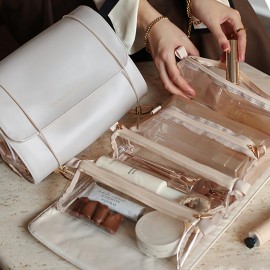 YDR Travel Makeup Bag,Capacity Cosmetic Travel Bag for Women Portable Pouch Makeup Organizer Bag with Divider and Handle Makeup Case Toiletry Bag