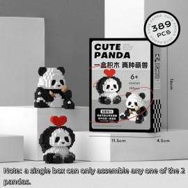 QMEAKMONY Mini Building Blocks Panda Sets Cute Micro Mini Panda Building Bricks for Adults Micro Nano Bricks Perfect Party Favors for Teenagers. (389 PCS)