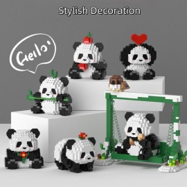 QMEAKMONY Mini Building Blocks Panda Sets Cute Micro Mini Panda Building Bricks for Adults Micro Nano Bricks Perfect Party Favors for Teenagers. (389 PCS)