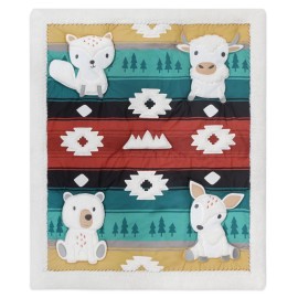 The Peanutshell 4 Piece Baby Crib Bedding Set for Boys & Girls - Newborn, Infant & Toddler Nursery Bed Set Decor with Two Crib Sheets, Dust Ruffle, Comforter - Western Woods