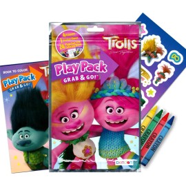 Trolls Coloring and Stickers Activity Book Bundle with Coloring Book, Trolls Activity Packs, Stickers, and More