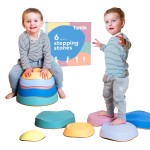 Stepping Stones for Toddlers | 6pcs Durable Non-Slip Stones | Encourage Toddler Balance & Gross Motor Skills | Indoor & Outdoor Toys | Obstacle Course and Gifts for Toddlers