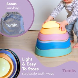 Stepping Stones for Toddlers | 6pcs Durable Non-Slip Stones | Encourage Toddler Balance & Gross Motor Skills | Indoor & Outdoor Toys | Obstacle Course and Gifts for Toddlers