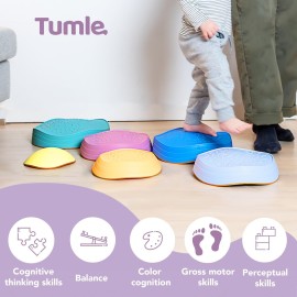 Stepping Stones for Toddlers | 6pcs Durable Non-Slip Stones | Encourage Toddler Balance & Gross Motor Skills | Indoor & Outdoor Toys | Obstacle Course and Gifts for Toddlers