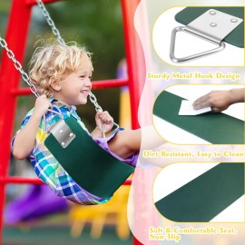 Swing Seat with Metal Triangle Ring 30.4 x 5.9 Inch, Heavy Duty Swing Set Replacement Accessories for Kids & Adults Outdoor, Playground,Trees, Backyard- Green(Support 300LB)