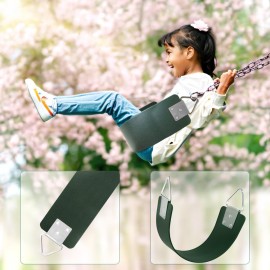 Swing Seat with Metal Triangle Ring 30.4 x 5.9 Inch, Heavy Duty Swing Set Replacement Accessories for Kids & Adults Outdoor, Playground,Trees, Backyard- Green(Support 300LB)