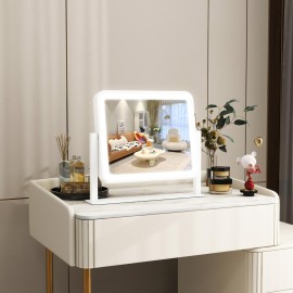 ROLOVE Vanity Mirror with Lights, 1412 LED Makeup Mirror, Lighted Makeup Mirror with Lights, Smart Touch Control 3 Colors Dimmable, Lighted Up Mirror for Makeup Desk, Bedroom, 360 Rotation