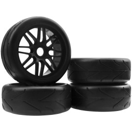 HIRCQOO OD 4.52 1/8 Off-Road RC Buggy Tires and Wheels Rims 17mm Hex Compatible with Arrma Typhon Talion Losi 8IGHT HPI HSP Redcat Racing Kyosho Hobao Traxxas RC 1/8 Scale Buggy