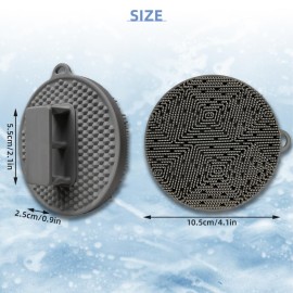 Silicone Body Brush Scrubber Soft Shower Brush Handheld Cleansing Skin Massage Exfoliating Scrubber for All Kinds of Skin(1 Pack Grey)