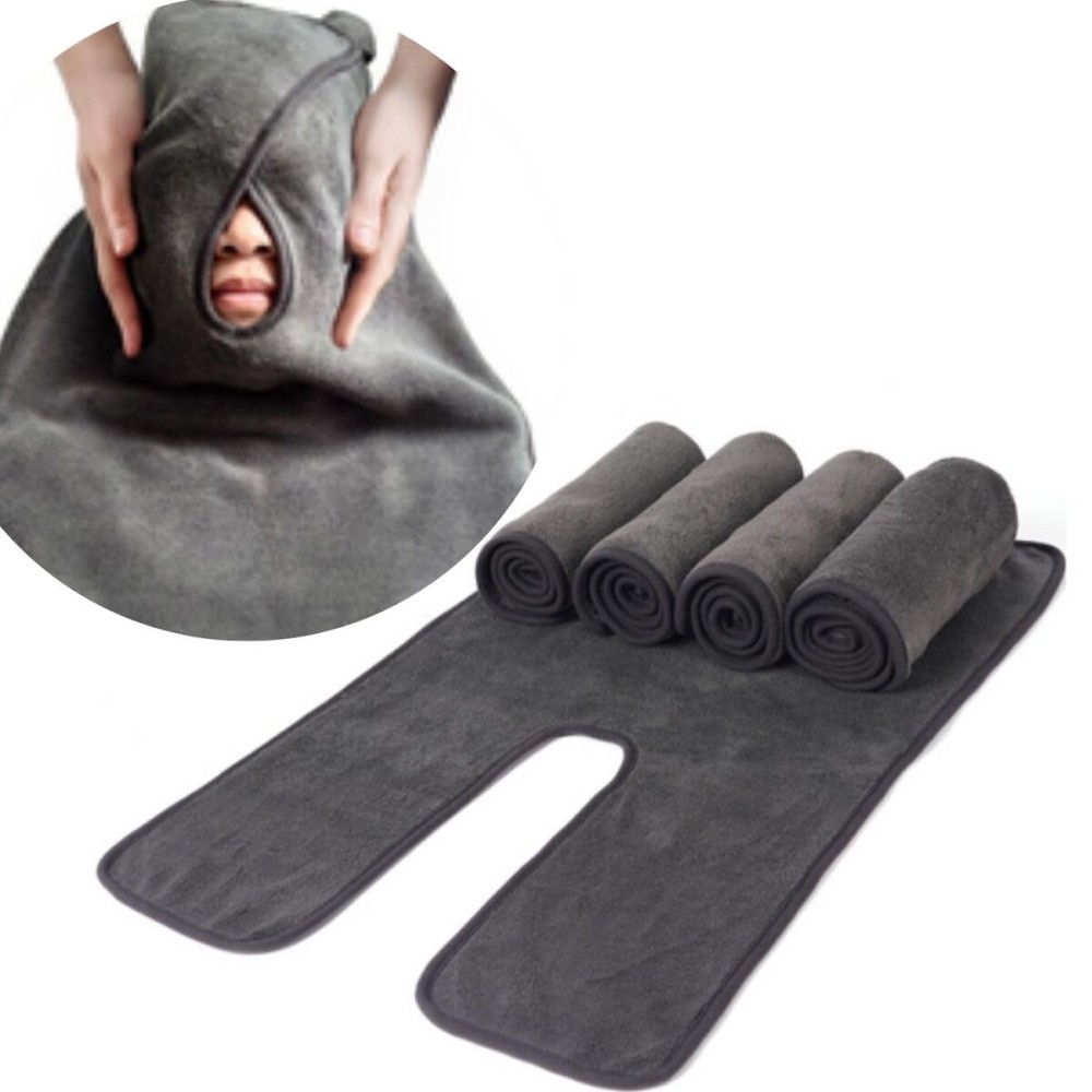 Efforest Facial Towels for Estheticians - Microfiber Soft Spa Towel for Skincare, Massage & Professional Use (Grey, Pack of 5)