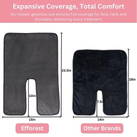 Efforest Facial Towels for Estheticians - Microfiber Soft Spa Towel for Skincare, Massage & Professional Use (Grey, Pack of 5)