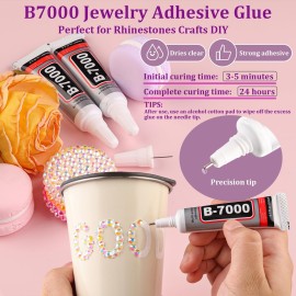 16000Pcs Resin Jelly Rhinestones for Crafting, Transparent AB Flatback Gems, Bedazzling Crystal with 3Pcs 10ml B7000 Jewelry Glue for DIY Crafts Clothing Tumblers Shoes Fabric Nail Art