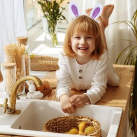 16 Pcs Bunny Ear Hair Clips with Glitter Rabbit Ears, Toddlers Animal Hair Pins Easter Hair Accessories for Girls Hair Clips Kids Costume Party Supplies