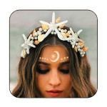 Unicra Starfish Crown and Tiaras Silver Pearl Bridal Headband Beach Headpiece Wedding Hair Accessories for Women and Girls