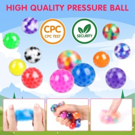 36 Pack Squishy Ball, Stress Balls Bulk for Adults, Mini Stress Balls, Anti-Anxiety and Fidget Balls to Relax, Birthday Gifts, Goodie Bag Stuffers