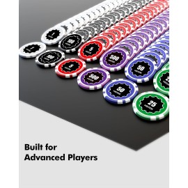 HEITOK Casino Poker Set with Numbered Chips 500-Piece for Card Board Game, 11.5 Gram with Playing Cards Waterproof for Texas Hold\'em, Blackjack Gambling, Card Club or Late Night Poker Games