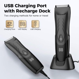 ENSSU Electric Body Hair Trimmer for Men, Waterproof Shaver - Cordless Pubic Groomer - Showerproof Ball Shaver