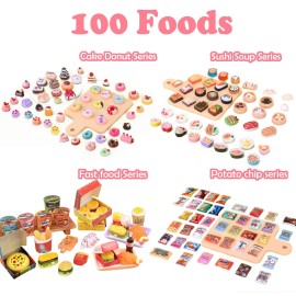 150Pcs Miniatures Food Drinks Bottles Doll House Accessories 1:12 Playset Pretend Play Kitchen Game Party Toys Mini Things Stuff Tiny Baking Travel Road Trip Toys Micro Mart Toddler Boys Girls