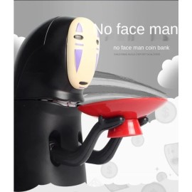 Zhanjiadm No Face Coin BankNo Face Piggy Bank,Auto Eat Coin Music Piggy Bank, Adults Boys Kids Birthday Gifts, Black