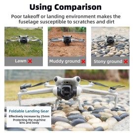 Veainieo Mini 4 pro RC Landing Gear Leg Foldable Height Extender Protector Holder for Dji Mini 4 pro Drone Accessories