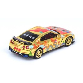 Inno Models GT-R (R35) RHD (Right Hand Drive) Gold Metallic with Graphics Year of The Dragon - 2024 Chinese New Year Special Edition 1/64 Diecast Model Car IN64-R35-CNY24