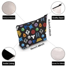ZJXHPO Game Cosmetic Bag Video Gamer Makeup Bag With Zipper Video Game Player Toiletry Bag Ace Of Spades Gift (Destiny)
