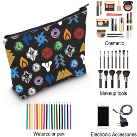 ZJXHPO Game Cosmetic Bag Video Gamer Makeup Bag With Zipper Video Game Player Toiletry Bag Ace Of Spades Gift (Destiny)