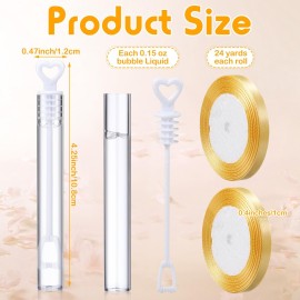 PullCrease 200 Pcs Wedding Bubbles Bulk with Ribbon Mini Heart Bubble Wands Party Favors for Weddings Valentine Anniversaries Celebrations Graduation Birthday Summer Toys Gift