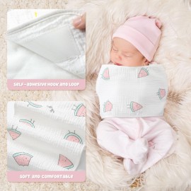 Funnysoft 6 Pcs Newborn Snuggle Strap Adjustable Arms Swaddle Band Baby Belly Band Arms Safe Swaddle Sleep Wrap Blanket for Newborn Infant Boy Girls (Cute Classic Style)