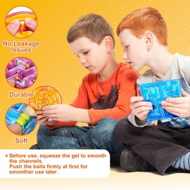 Squishy Toys Sensory Fidget Toys for Kids: 4 Pack Maze Sensory Toys for Autism - Fidget Toys with Filled Goo for Calming Down Classroom Travel