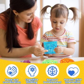 Squishy Toys Sensory Fidget Toys for Kids: 4 Pack Maze Sensory Toys for Autism - Fidget Toys with Filled Goo for Calming Down Classroom Travel