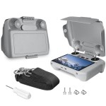 Arzroic Sun Hood Kit for DJI Mini 3/3 Pro RC Controller Accessories - Anti-Glare Sun Shade Cover and Neck Lanyard