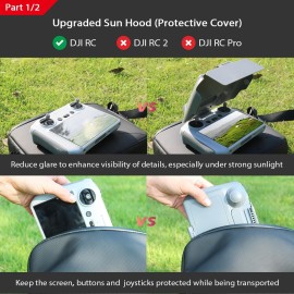 Arzroic Sun Hood Kit for DJI Mini 3/3 Pro RC Controller Accessories - Anti-Glare Sun Shade Cover and Neck Lanyard