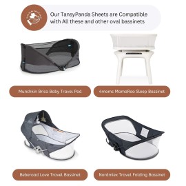TansyPanda Muslin Bassinet Sheets for Munchkin Brica, 4moms MamaRoo, Nordmiex, Snoo Bassinet, Pack 3, 18 x 30 in, Ultra Soft, Breathable, Snug Fit, Unisex Boys and Girls, Brown Rainbow