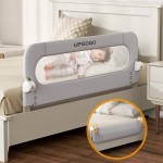 UPGOGO Folding Bed Rail for Toddlers,Baby Bed Rail Guard with Reinforced Anchor Safety System,Fit Bunk,Full Size,Queen,King,Twin(Grey,43x23.6)