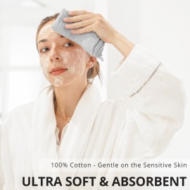 Konssy 7-Pack Ultra Soft Muslin Cotton Face Wash Cloths, Reusable Absorbent Washcloths for Sensitive Skin, Lightweight Facial Makeup Remover Towels for Women (11 x 11 Inch)