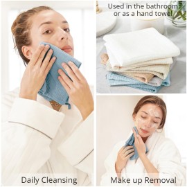 Konssy 7-Pack Ultra Soft Muslin Cotton Face Wash Cloths, Reusable Absorbent Washcloths for Sensitive Skin, Lightweight Facial Makeup Remover Towels for Women (11 x 11 Inch)
