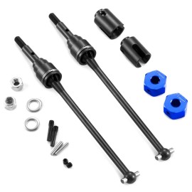 JGGZONE Spring Steel Front Rear Drive Shaft CVD Driveshaft Compatible with 1/10 Traxxas Slash Rustler Stampede Hoss VXL 4X4 2WD RC Car