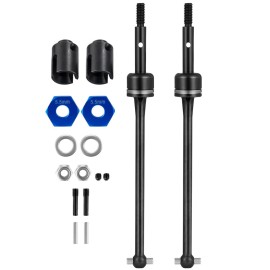 JGGZONE Spring Steel Front Rear Drive Shaft CVD Driveshaft Compatible with 1/10 Traxxas Slash Rustler Stampede Hoss VXL 4X4 2WD RC Car