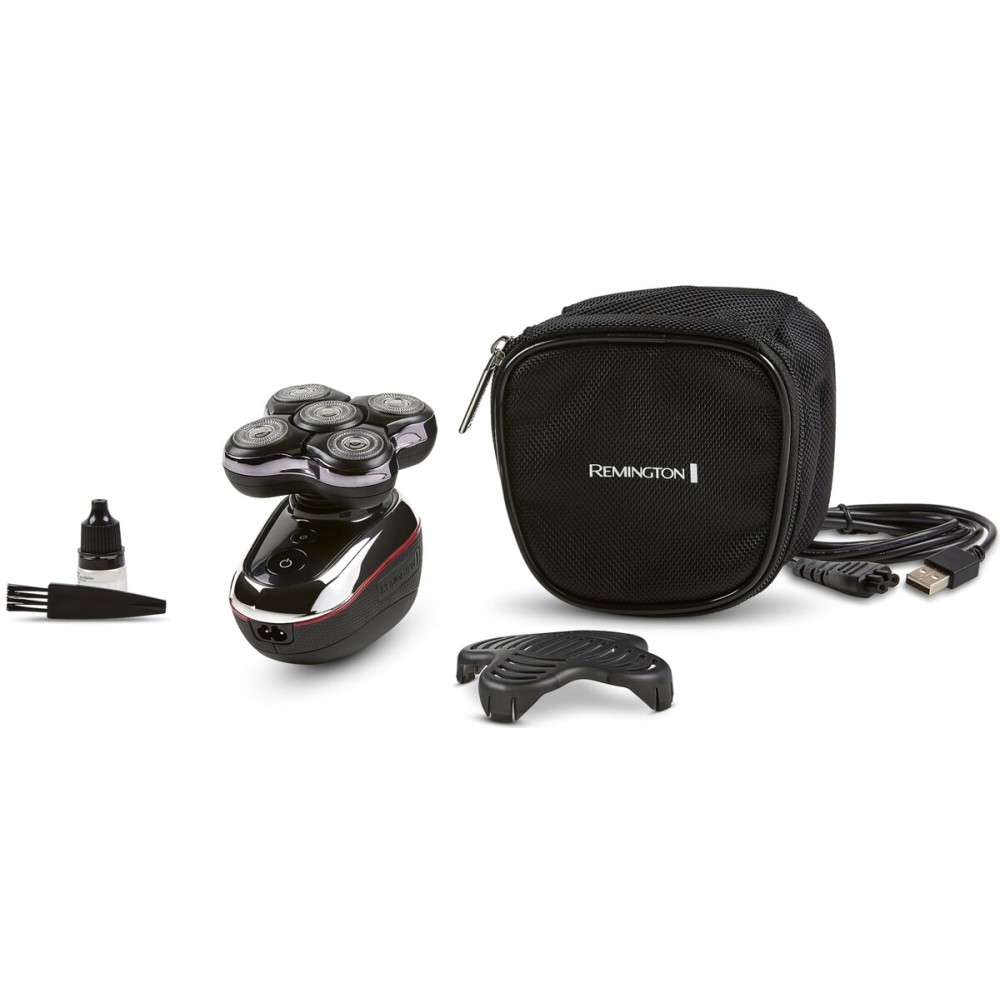 Remington Balder Deluxe XR7100, Head Rotary Shaver with Titanium Blades & Storage Pouch for Bald Men Wet/Dry Shaving with 5 Dual Track Flexing Heads and Pop-Up Trimmer