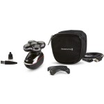 Remington Balder Deluxe XR7100, Head Rotary Shaver with Titanium Blades & Storage Pouch for Bald Men Wet/Dry Shaving with 5 Dual Track Flexing Heads and Pop-Up Trimmer