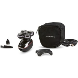 Remington Balder Deluxe XR7100, Head Rotary Shaver with Titanium Blades & Storage Pouch for Bald Men Wet/Dry Shaving with 5 Dual Track Flexing Heads and Pop-Up Trimmer Remington Balder Deluxe XR7100, Head Rotary Shaver with Titanium Blades & Storage Pouch for Bald Men Wet/Dry Shaving with 5 Dual Track Flexing Heads and Pop-Up Trimmer