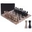 Marble Chess Set for Adults 15 Handmade Oceanic & Black Board Game with 32 Chess Pieces, 2 Extra Queens & Storage Box, Luxury Travel Game, Elegant Gift for Home Decor
