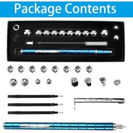 Jopstacext Fidget Pen, Cool Toys Pen Decompression Magnetic Metal Pen, Desk Toys Multifunctional Deformable Writing Pen, Basket Stuffers Gadgets Gift for Kids Adults (Blue)